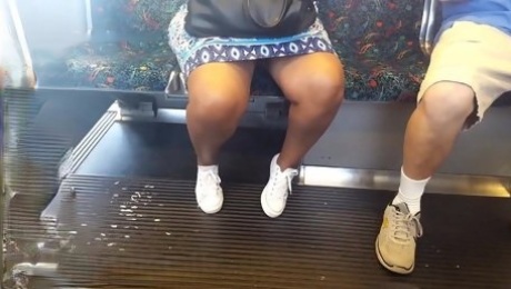 Ebony granny on the train