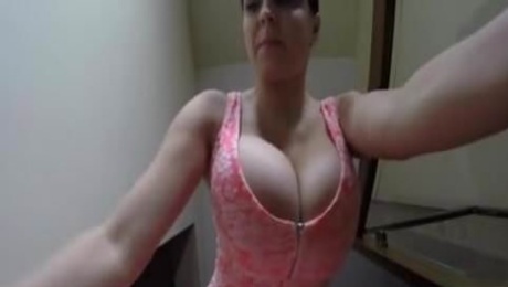 step mom's boobs keep on dropping out while she's cleaning TTT