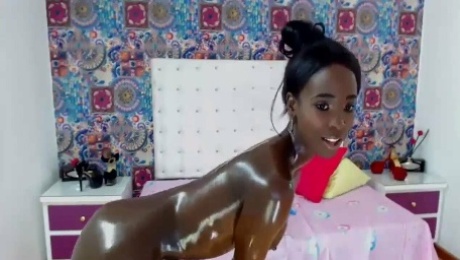 Super Sexy Ebony Girl with Big Boobs Playing with Her Pussy
