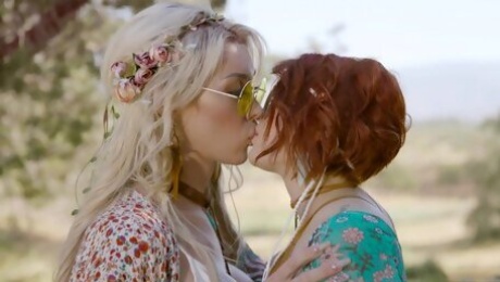 Lesbian hippie girls are making love like there's no tomorrow