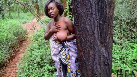 Ebony Black Fairies Walking In The Jungle Get Teased By Big Black Tit MILF Wanting Lesbian Threesome