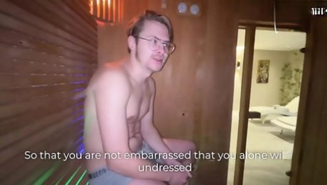 Risky Blowjob in Hotel Sauna.. I Suck Stranger