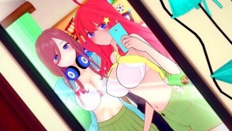 THE QUINTESSENTIAL QUINTUPLETS ICHIKA AND MIKU NAKANO ANIME HENTAI 3D COMPILATION