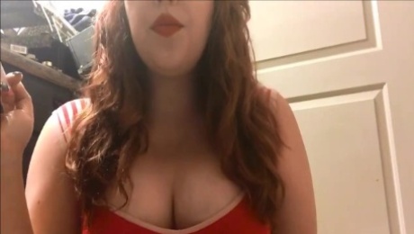 Sexy Redhead Teen Smoking - Big Perky Tits - Chubby White Girl