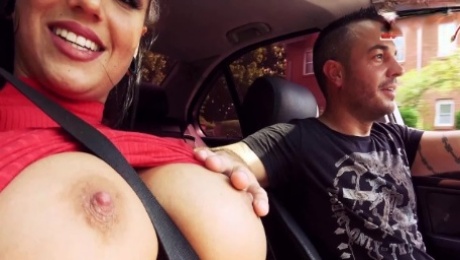 perfect tits german brunette babe hitchhiker pick up and outdoor fuck