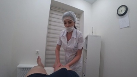 Massage ended with a hot blowjob from a cute nurse