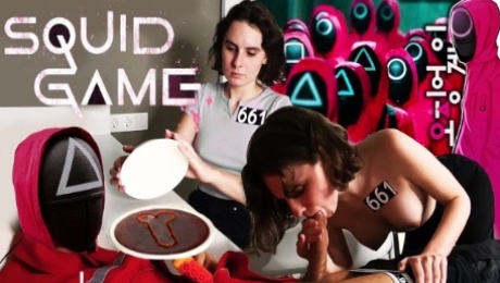 QUID GAME - Dalgona candy challenge or cut a dick out of a cookie, lost - deep blowjob