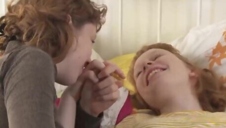 Raunchy lezzies Bonnie and Sondrine thrilling sex clip