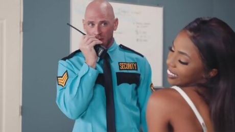 Baldhead cop and ebony horny MILF Sarah Banks
