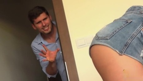 A neighbor sneaks into Rossella's room and pounds her pussy