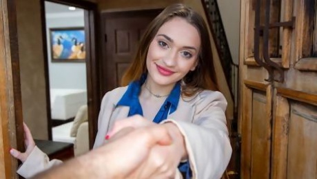 Video  Slender brunette teen Sera Ryder opens her hole for a large penis